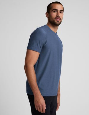 blue short sleeve men's t-shirt.