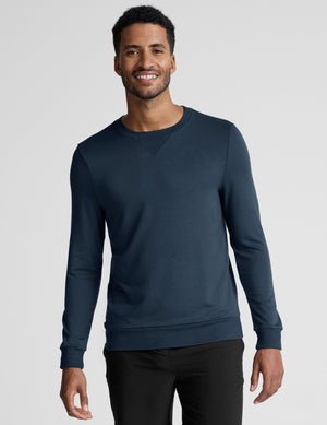 blue mens long sleeve pullover