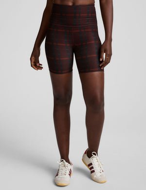 red plaid printed high-waisted 5