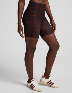 red plaid printed high-waisted 5