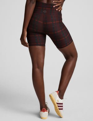 red plaid printed high-waisted 5